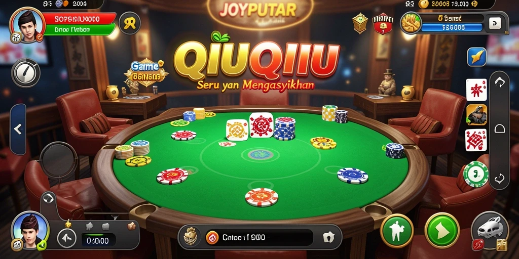 Screenshot permainan JOYPUTAR dengan aksi seru QiuQiu.