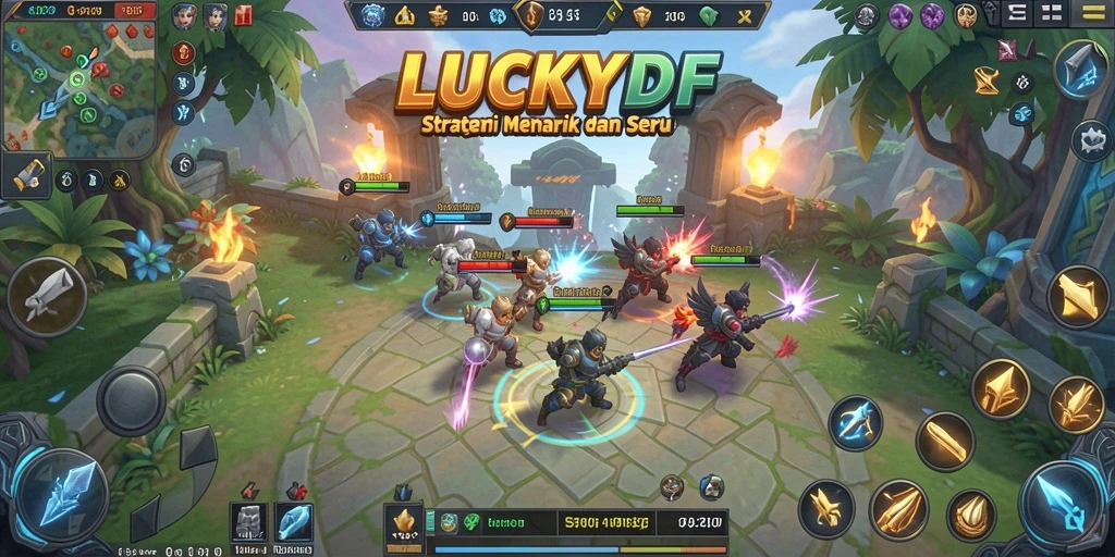 Tampilan gameplay LUCKYDF yang strategis dan penuh aksi.