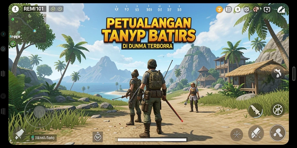 Tangkapan layar utama <strong>REMI101</strong> menunjukkan eksplorasi petualangan yang mendalam di dunia terbuka.