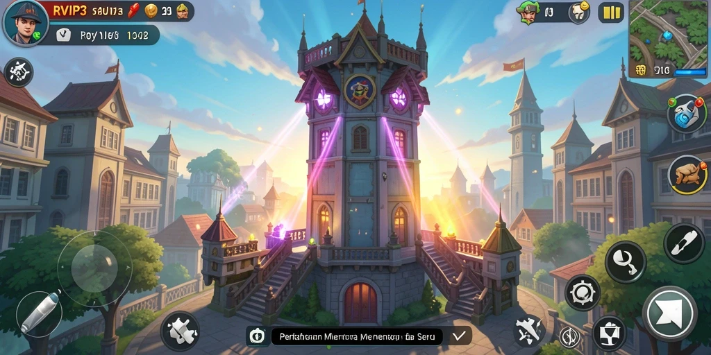 Tangkapan layar dari gameplay intens dalam RVIP3 menyoroti strategi Tower Defense.
