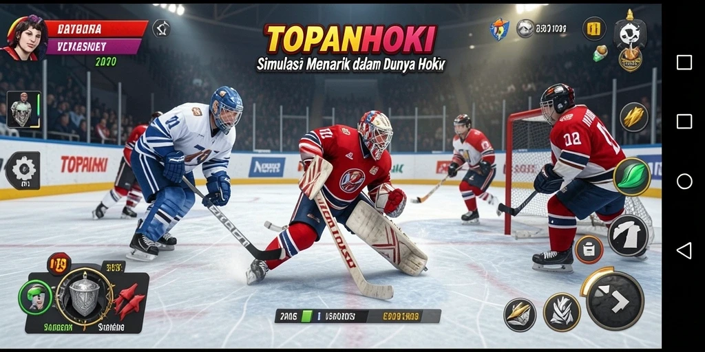 Tampilan gameplay menarik di arena hoki.