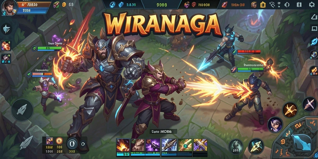 Tampilan gameplay epik dari WIRANAGA yang penuh aksi.